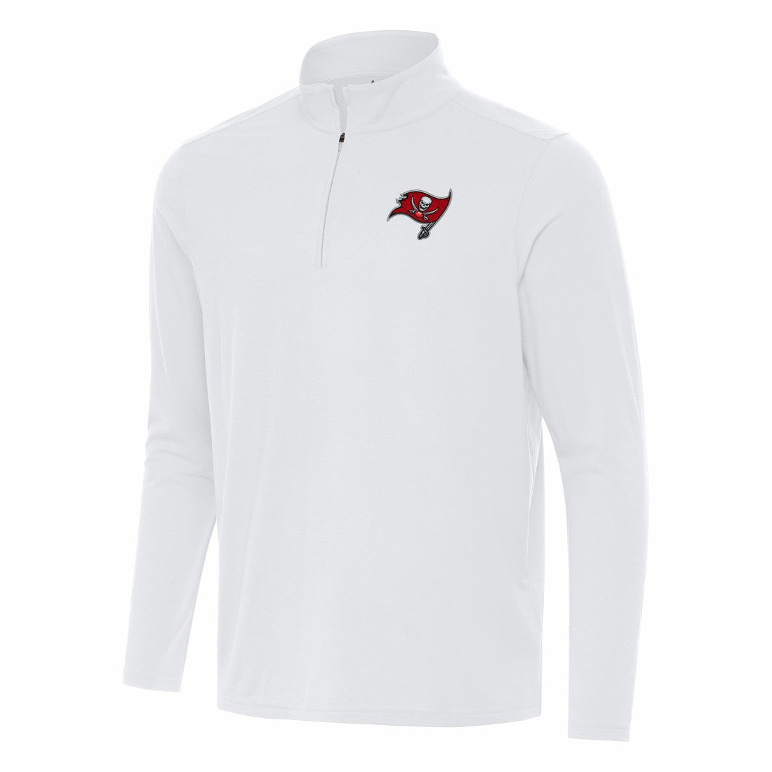 Tampa Bay Buccaneers Antigua Intent Quarter-Zip Pullover Top White | NFL
