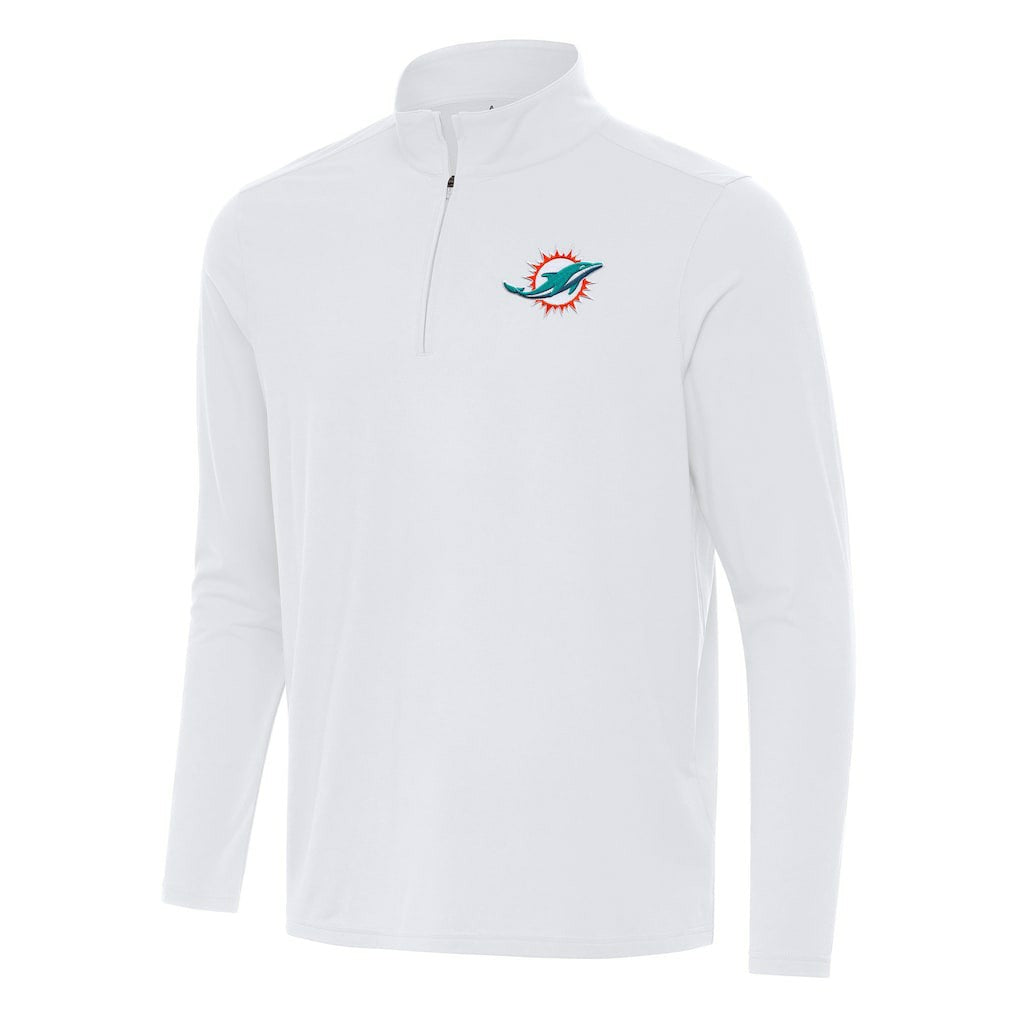 Miami Dolphins Antigua Intent Quarter-Zip Pullover Top White | NFL