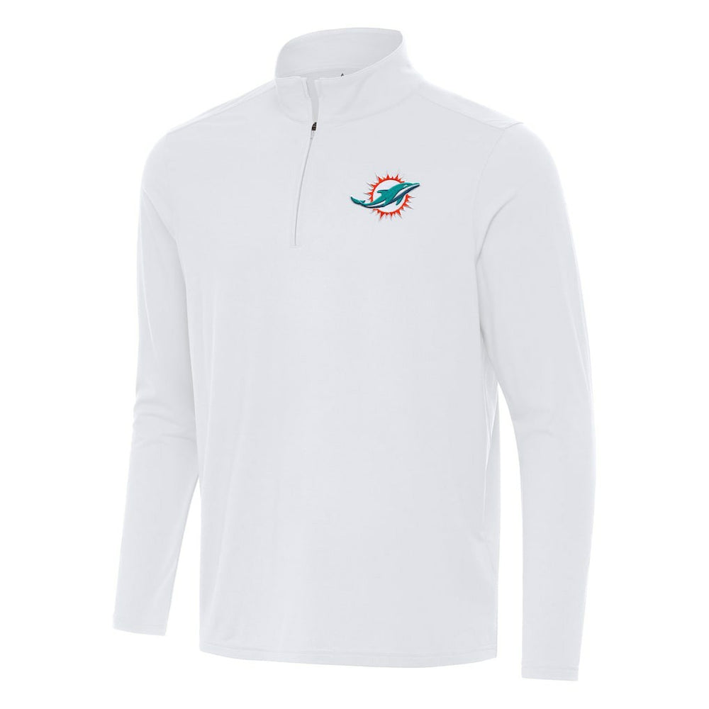 Miami Dolphins Antigua Intent Quarter-Zip Pullover Top White | NFL