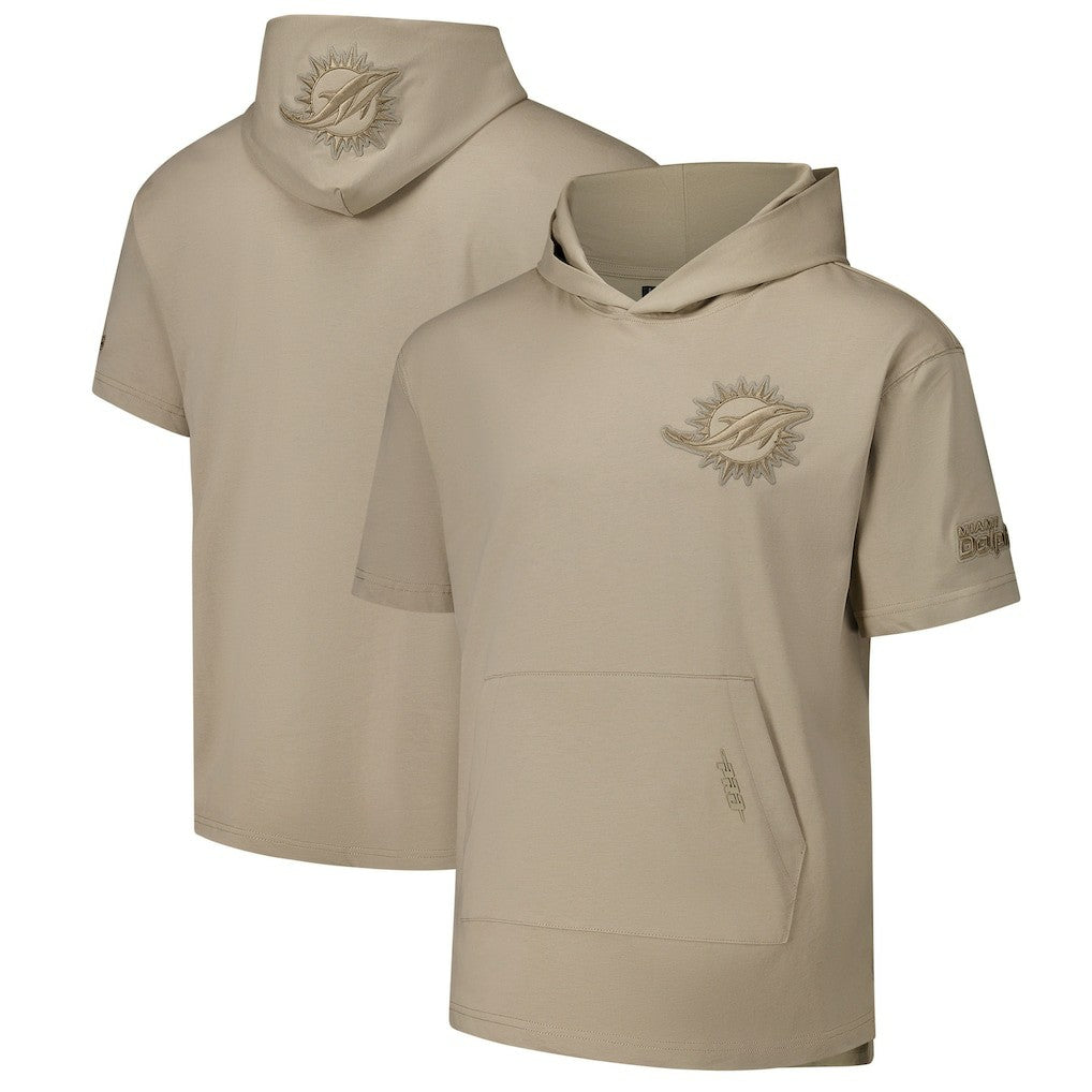 Miami Dolphins Pro Standard Neutrals Capsule Short Sleeve Pullover Hoodie Tan | NFL