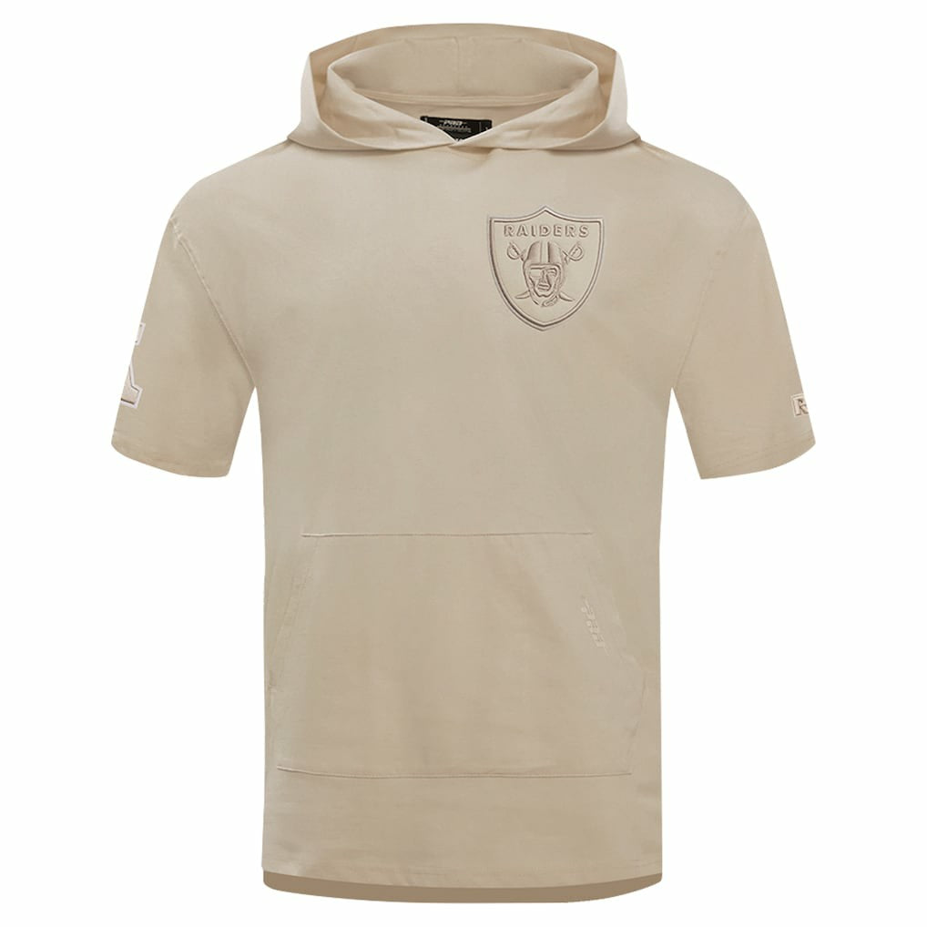 Las Vegas Raiders Pro Standard Neutrals Capsule Short Sleeve Pullover Hoodie Tan | NFL