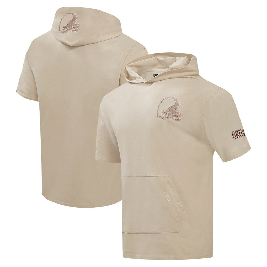 Cleveland Browns Pro Standard Neutrals Capsule Short Sleeve Pullover Hoodie Tan | NFL