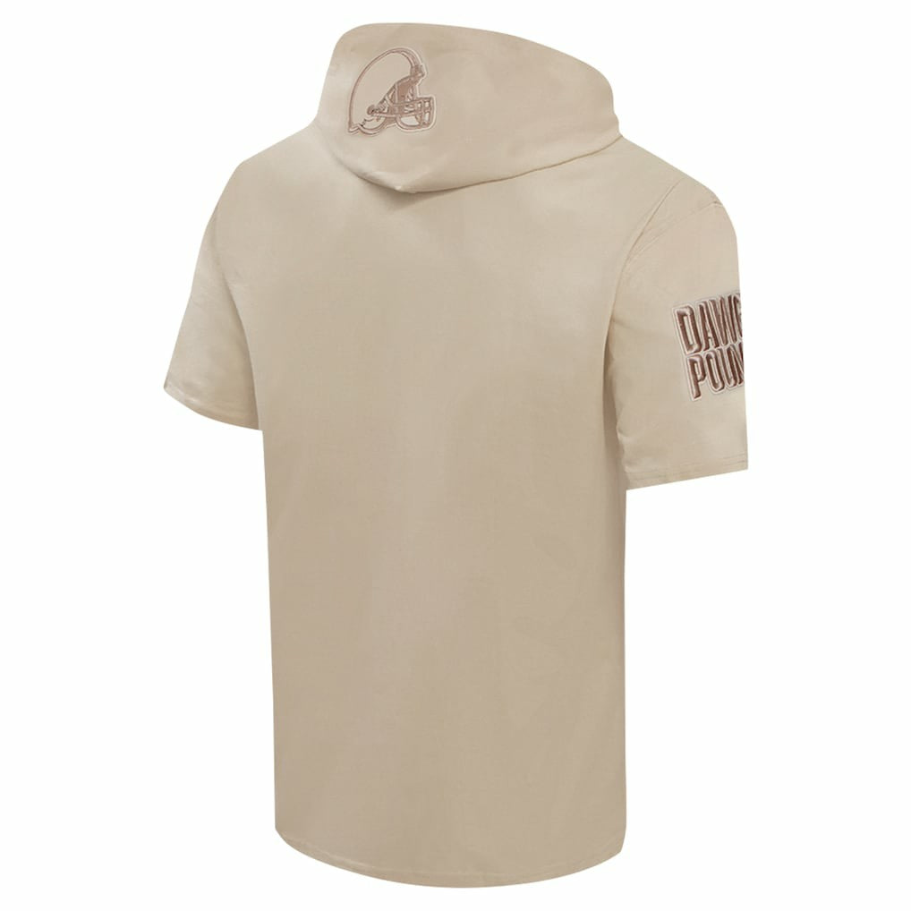 Cleveland Browns Pro Standard Neutrals Capsule Short Sleeve Pullover Hoodie Tan | NFL