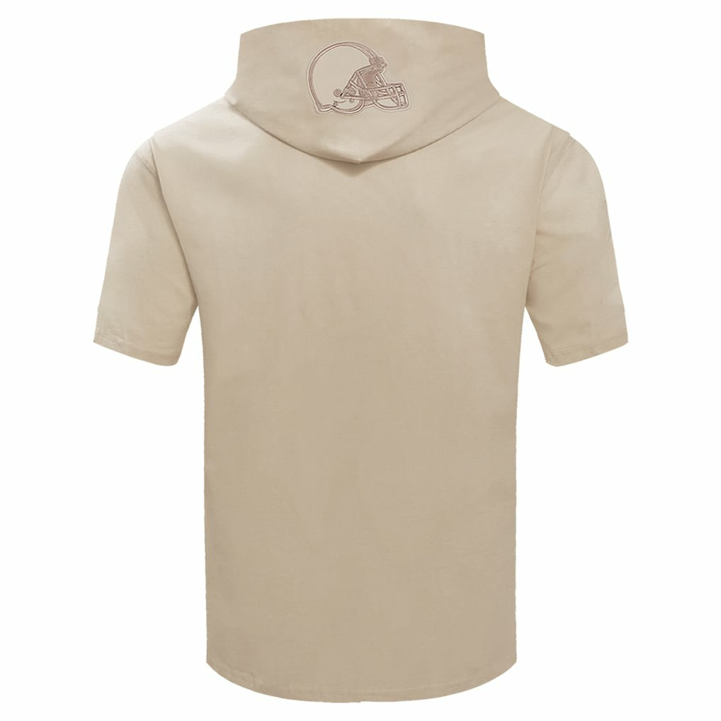 Cleveland Browns Pro Standard Neutrals Capsule Short Sleeve Pullover Hoodie Tan | NFL