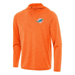 Miami Dolphins Antigua Tidy Quarter-Zip Pullover Hoodie Heather Orange | NFL