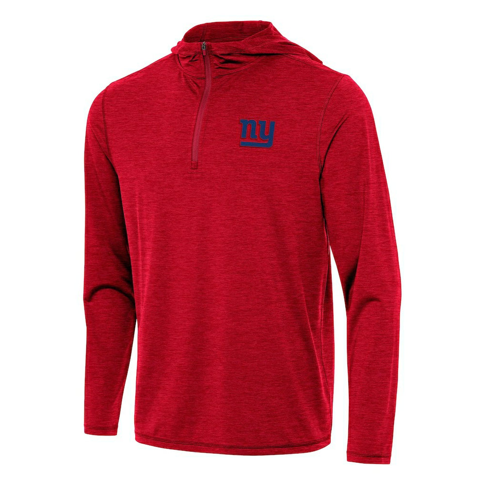 New York Giants Antigua Tidy Quarter-Zip Pullover Hoodie Heather Red | NFL