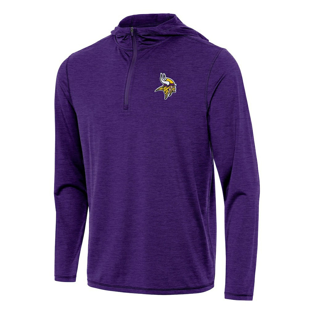 Minnesota Vikings Antigua Tidy Quarter-Zip Pullover Hoodie Heather Purple | NFL