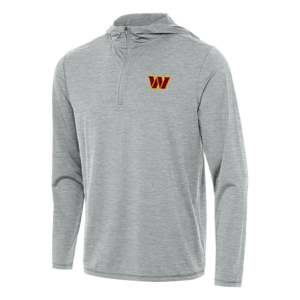 Washington Commanders Antigua Tidy Quarter-Zip Pullover Hoodie Heather Gray | NFL