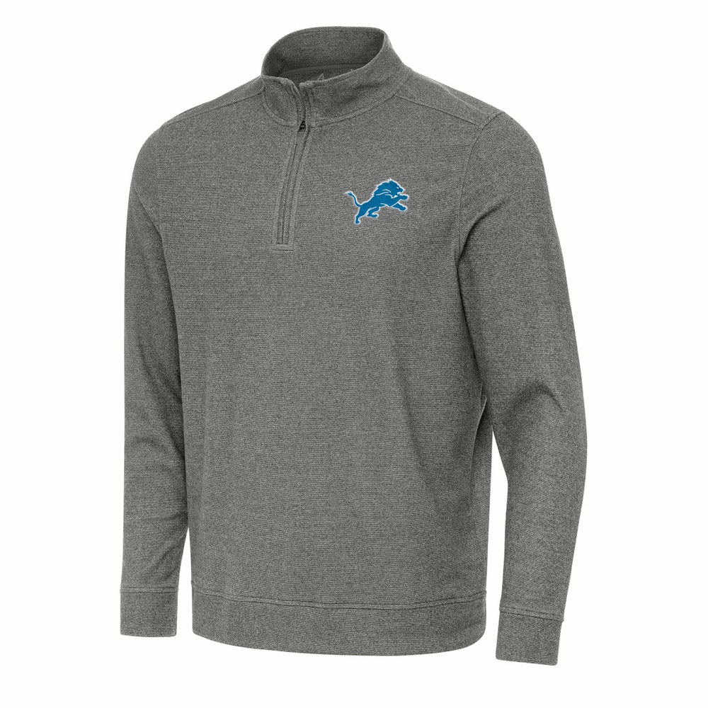 Detroit Lions Antigua Subtle Quarter-Zip Top Heather Black | NFL