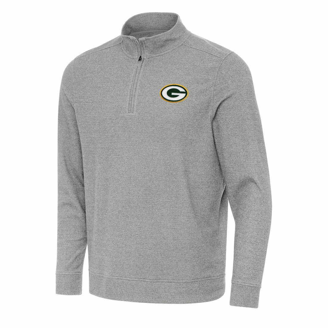 Green Bay Packers Antigua Subtle Quarter-Zip Top Heather Gray | NFL