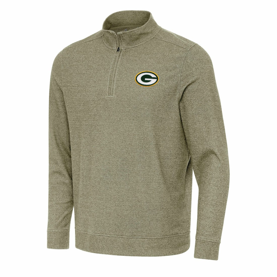 Green Bay Packers Antigua Subtle Quarter-Zip Top Olive | NFL