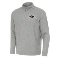 Baltimore Ravens Antigua Subtle Quarter-Zip Top Heather Gray | NFL