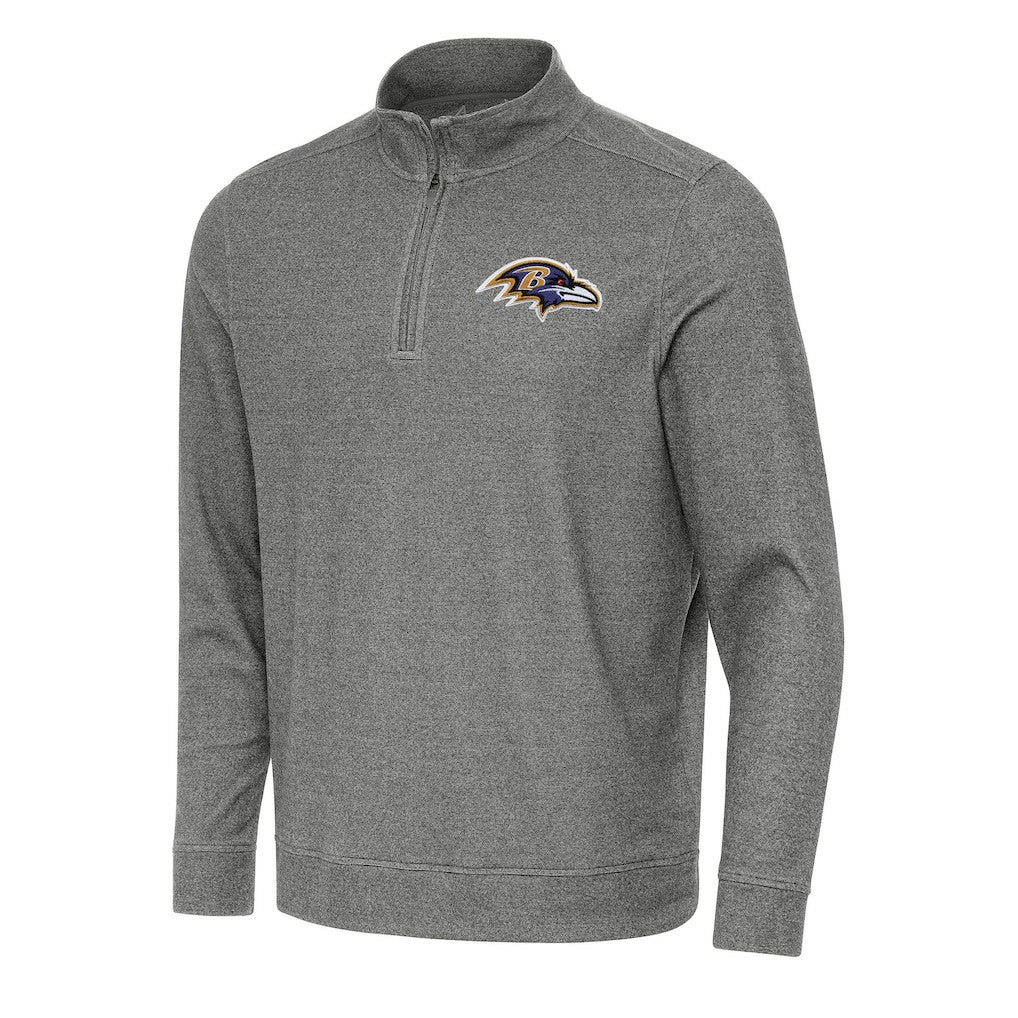 Baltimore Ravens Antigua Subtle Quarter-Zip Top Heather Black | NFL