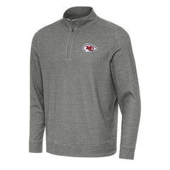 Kansas City Chiefs Antigua Subtle Quarter-Zip Top Heather Black | NFL