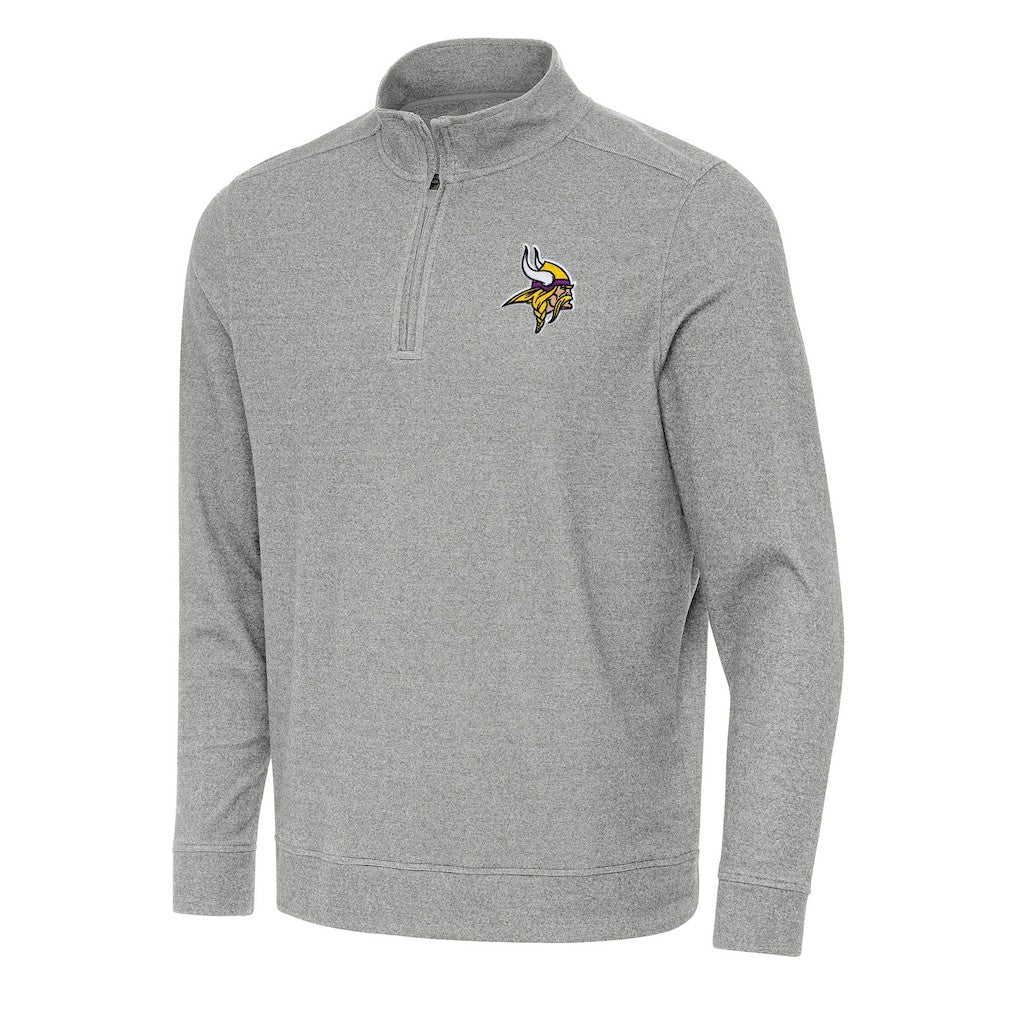 Minnesota Vikings Antigua Subtle Quarter-Zip Top Heather Gray | NFL