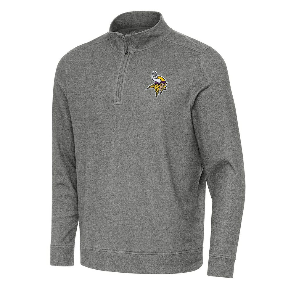Minnesota Vikings Antigua Subtle Quarter-Zip Top Heather Black | NFL