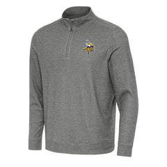 Minnesota Vikings Antigua Subtle Quarter-Zip Top Heather Black | NFL