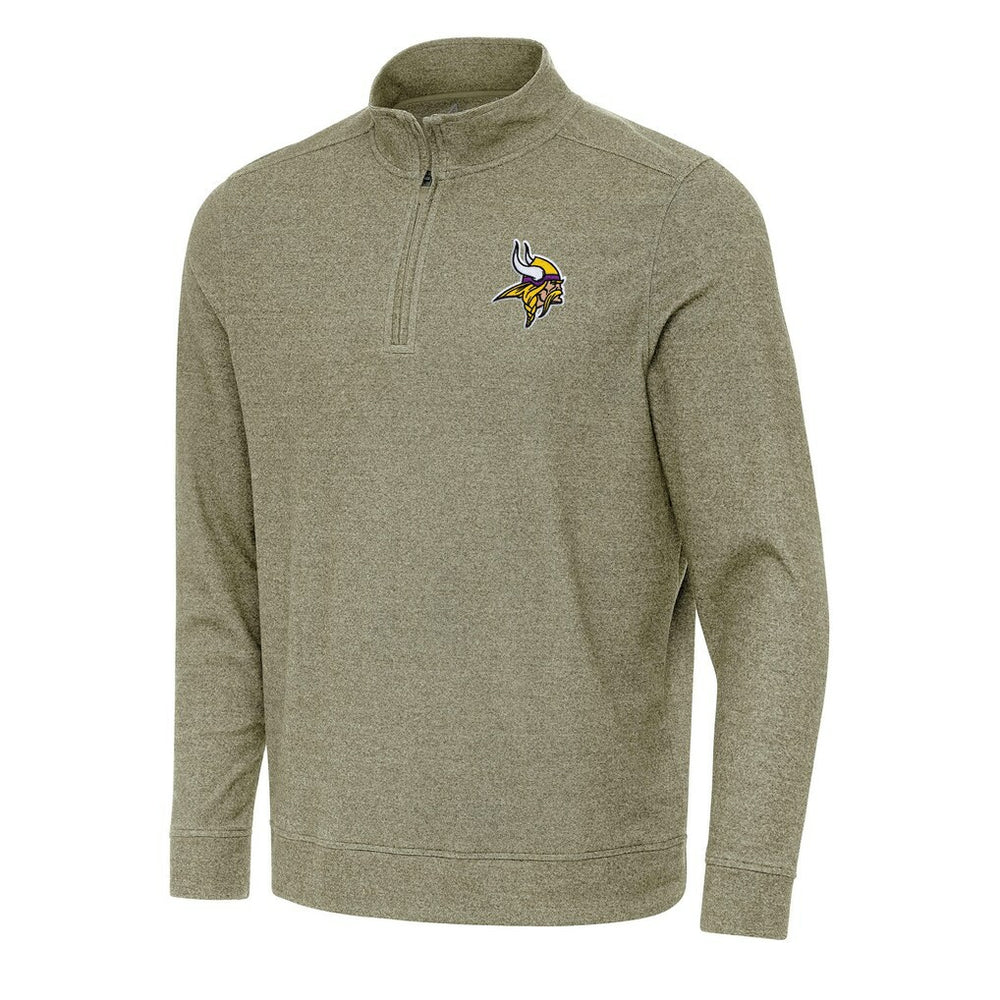 Minnesota Vikings Antigua Subtle Quarter-Zip Top Olive | NFL