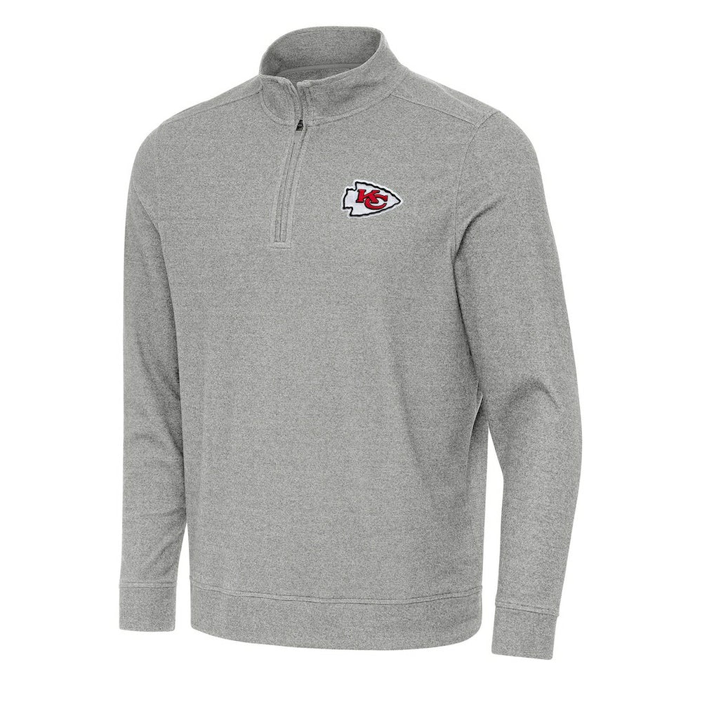 Kansas City Chiefs Antigua Subtle Quarter-Zip Top Heather Gray | NFL