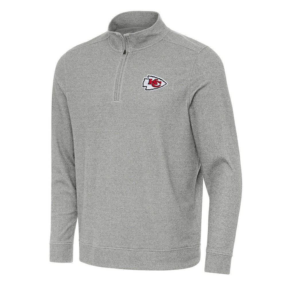 Kansas City Chiefs Antigua Subtle Quarter-Zip Top Heather Gray | NFL
