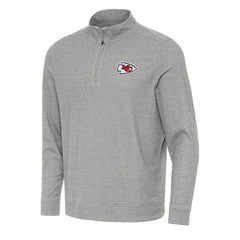 Kansas City Chiefs Antigua Subtle Quarter-Zip Top Heather Gray | NFL