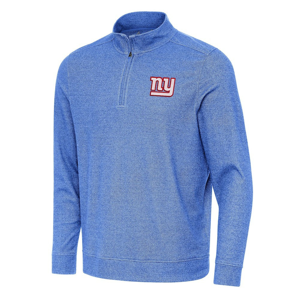 New York Giants Antigua Subtle Quarter-Zip Top Heather Royal | NFL