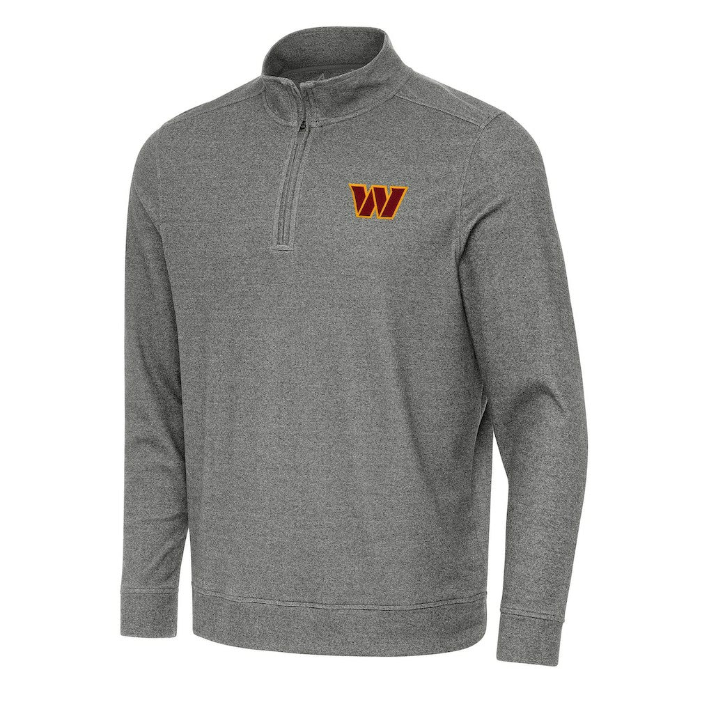 Washington Commanders Antigua Subtle Quarter-Zip Top Heather Black | NFL