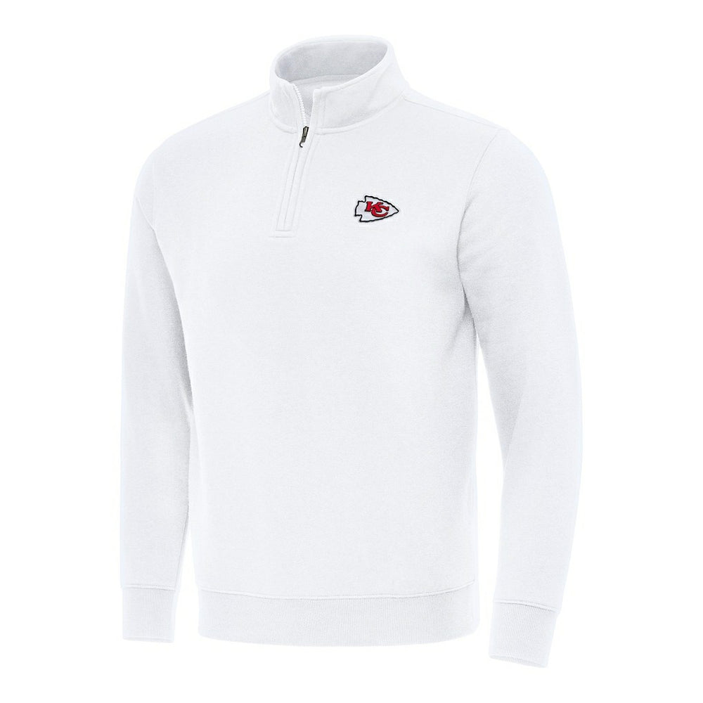 Kansas City Chiefs Antigua Victory Quarter-Zip Pullover Top White | NFL