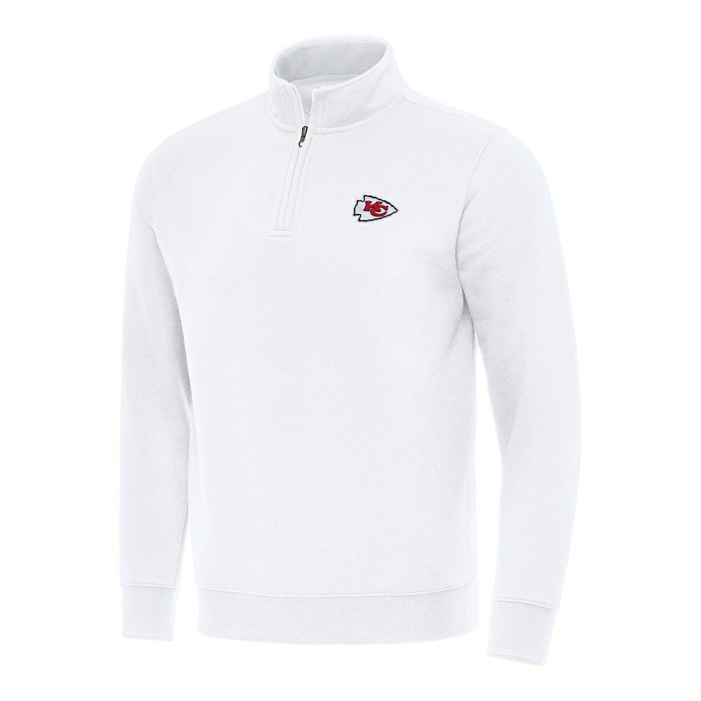Kansas City Chiefs Antigua Victory Quarter-Zip Pullover Top White | NFL