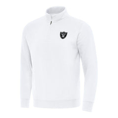 Las Vegas Raiders Antigua Victory Quarter-Zip Pullover Top White | NFL