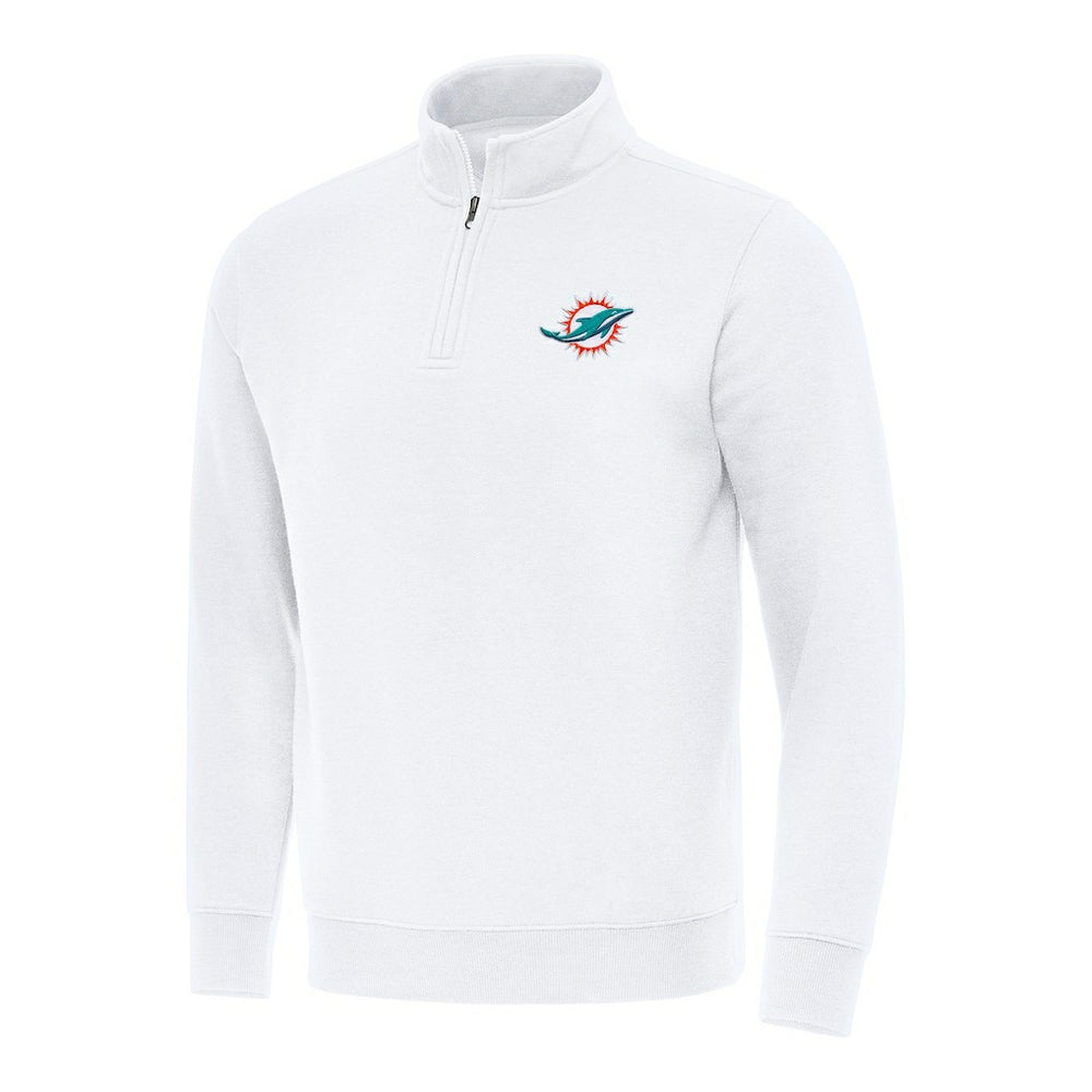 Miami Dolphins Antigua Victory Quarter-Zip Pullover Top White | NFL
