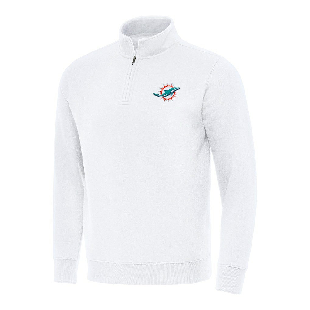 Miami Dolphins Antigua Victory Quarter-Zip Pullover Top White | NFL