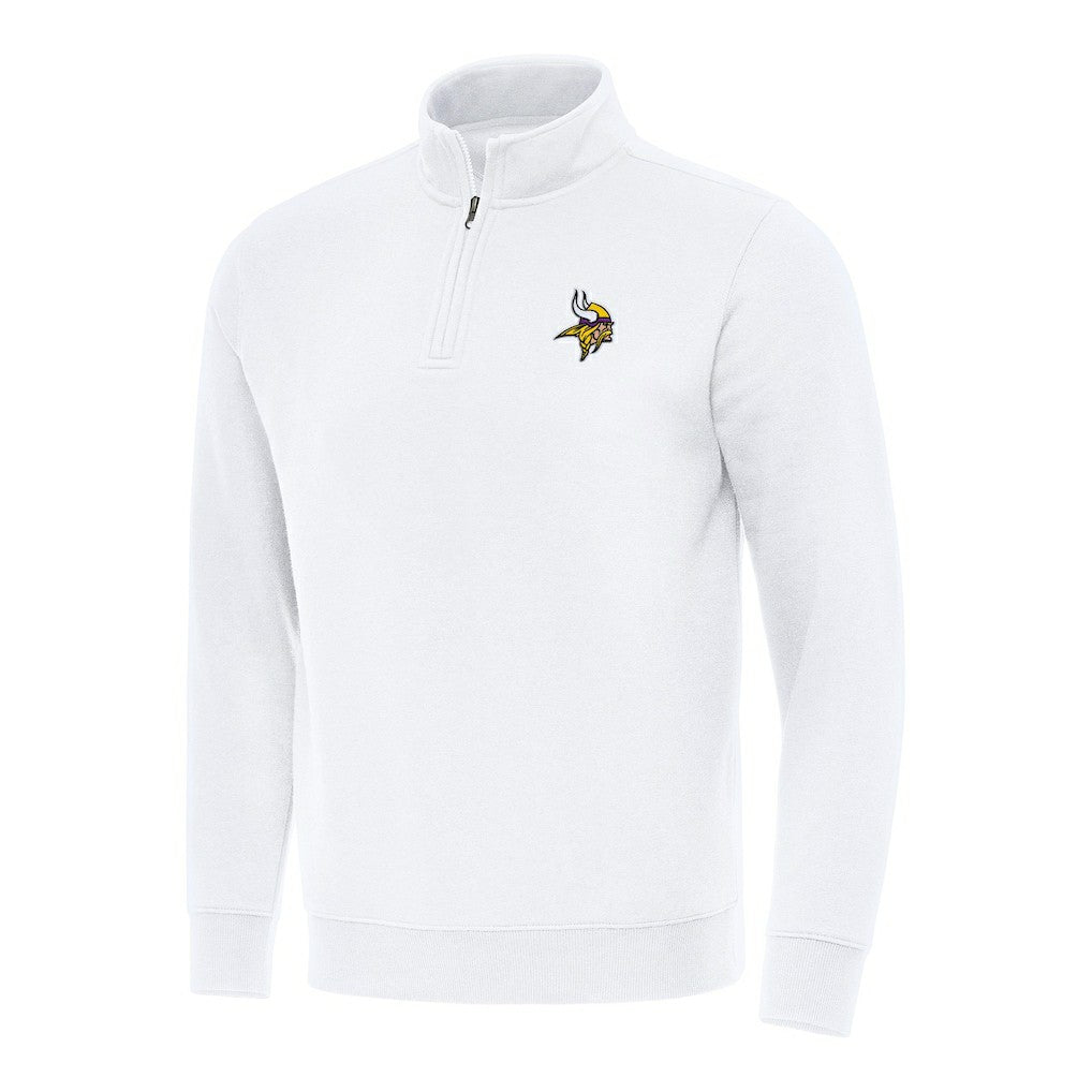 Minnesota Vikings Antigua Victory Quarter-Zip Pullover Top White | NFL