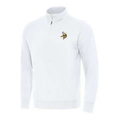 Minnesota Vikings Antigua Victory Quarter-Zip Pullover Top White | NFL