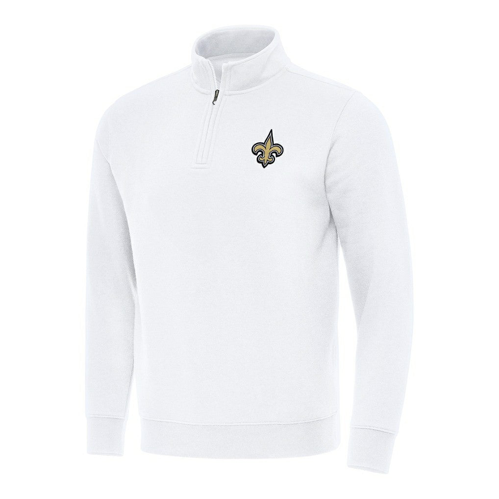 New Orleans Saints Antigua Victory Quarter-Zip Pullover Top White | NFL
