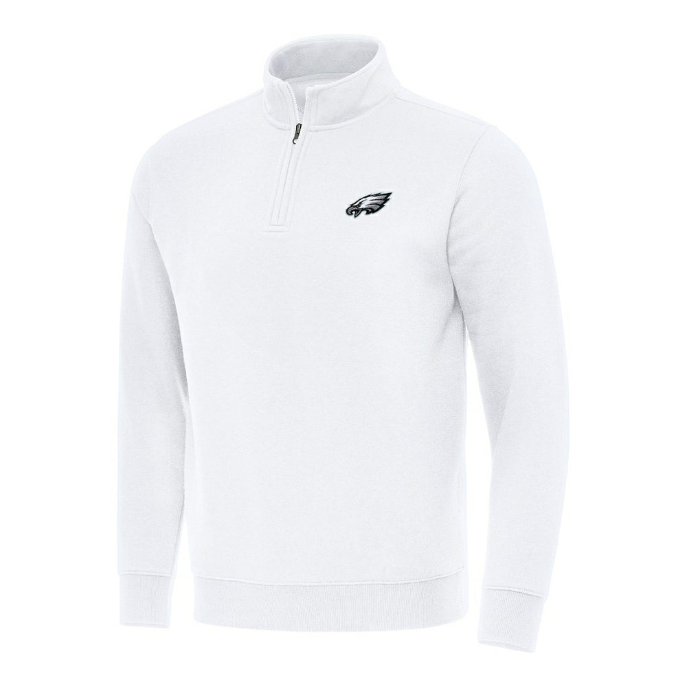 Philadelphia Eagles Antigua Victory Quarter-Zip Pullover Top White | NFL