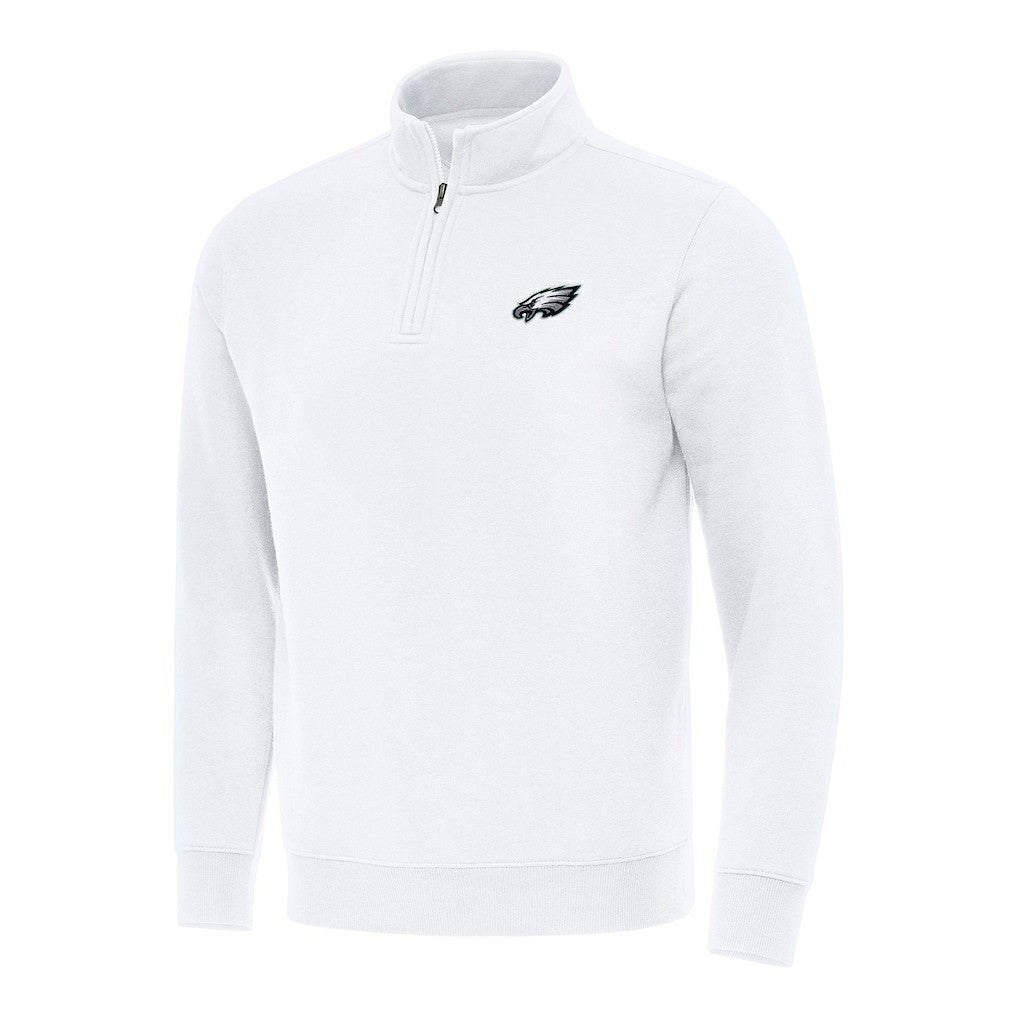 Philadelphia Eagles Antigua Victory Quarter-Zip Pullover Top White | NFL