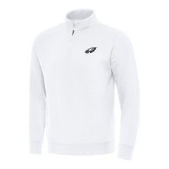Philadelphia Eagles Antigua Victory Quarter-Zip Pullover Top White | NFL