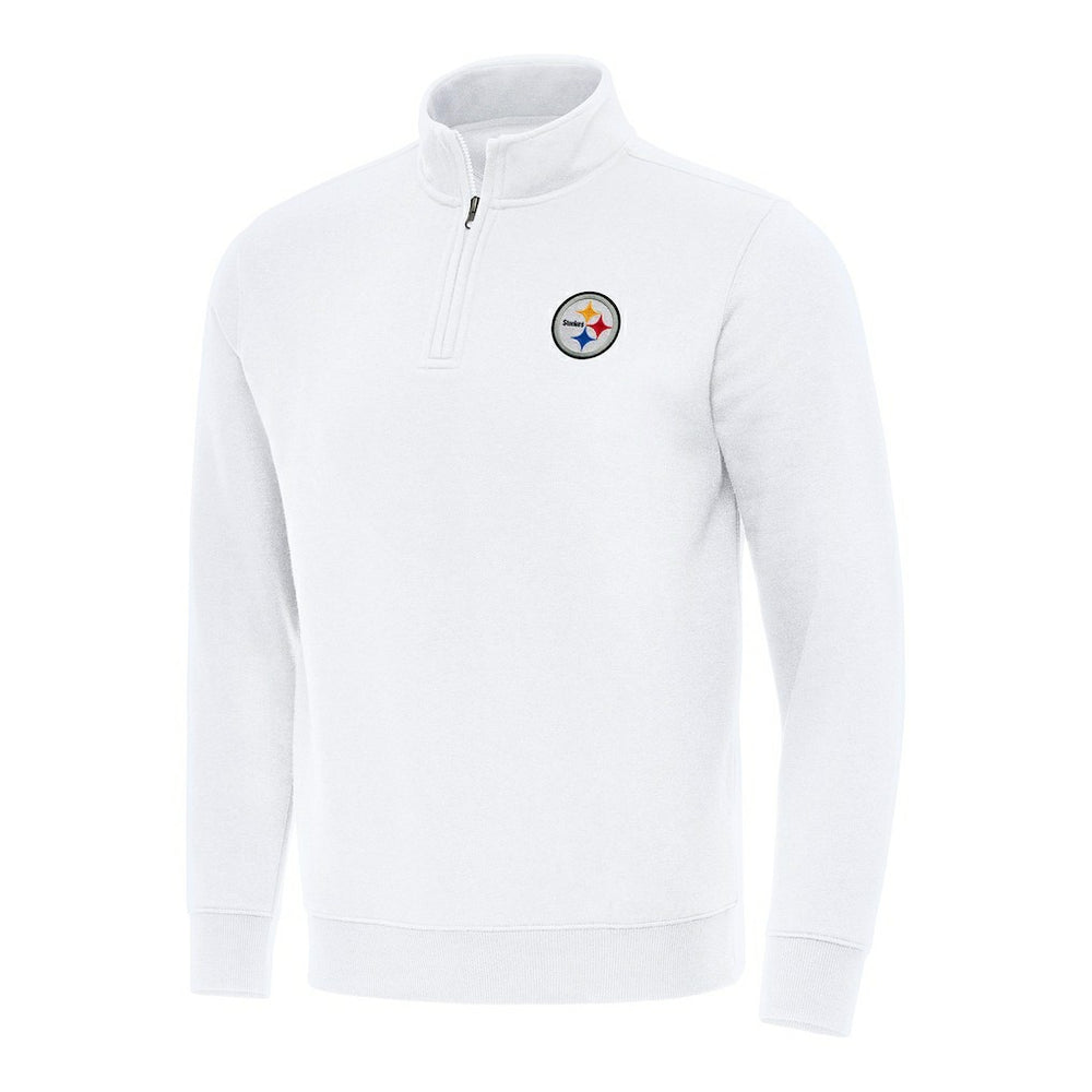 Pittsburgh Steelers Antigua Victory Quarter-Zip Pullover Top White | NFL