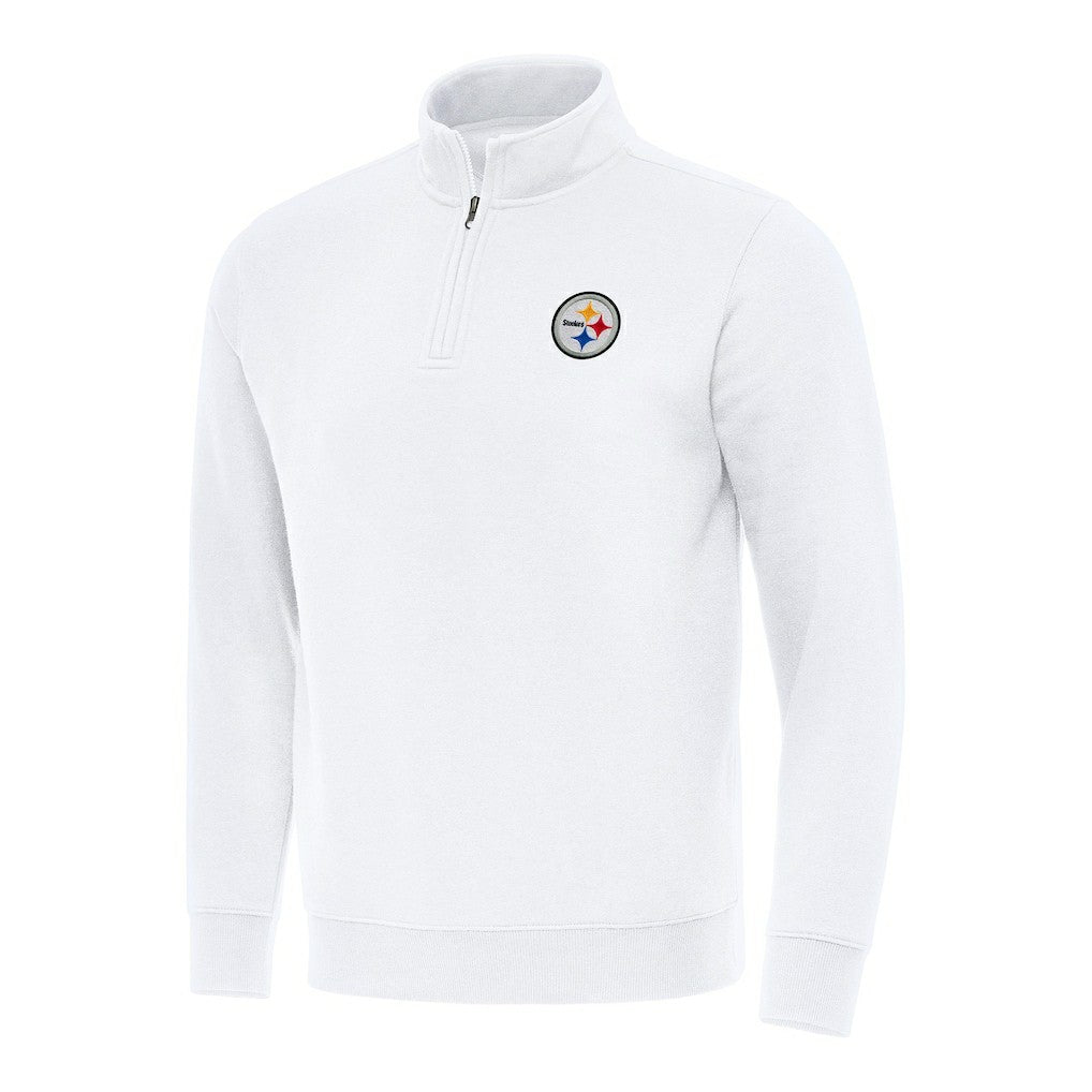 Pittsburgh Steelers Antigua Victory Quarter-Zip Pullover Top White | NFL