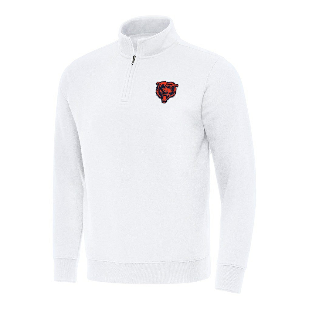 Chicago Bears Antigua Victory Quarter-Zip Pullover Top White | NFL