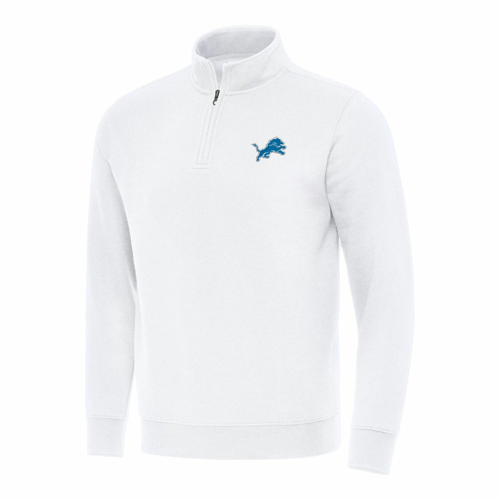 Detroit Lions Antigua Victory Quarter-Zip Pullover Top White | NFL