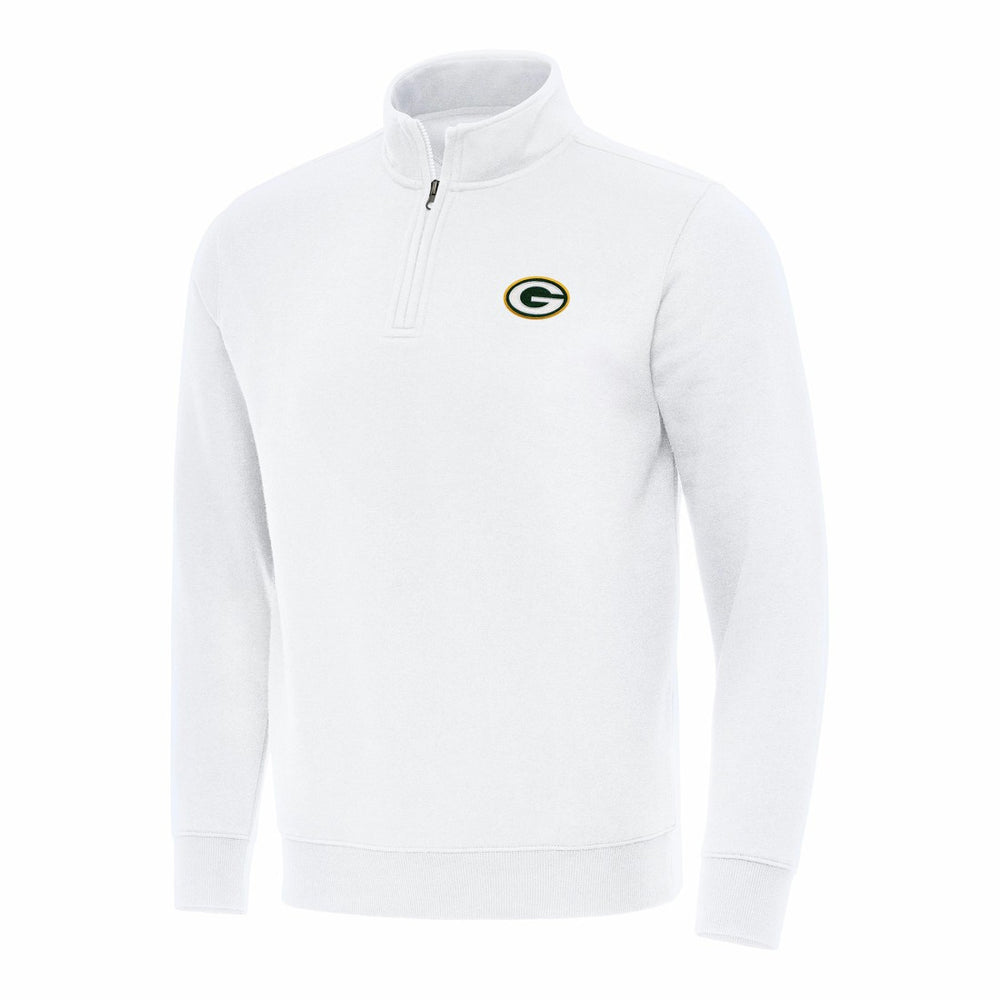 Green Bay Packers Antigua Victory Quarter-Zip Pullover Top White | NFL
