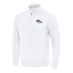 Denver Broncos Antigua Victory Quarter-Zip Pullover Top White | NFL