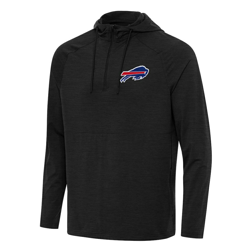 Buffalo Bills Antigua Spikes Quarter-Zip Pullover Hoodie Heather Black | NFL