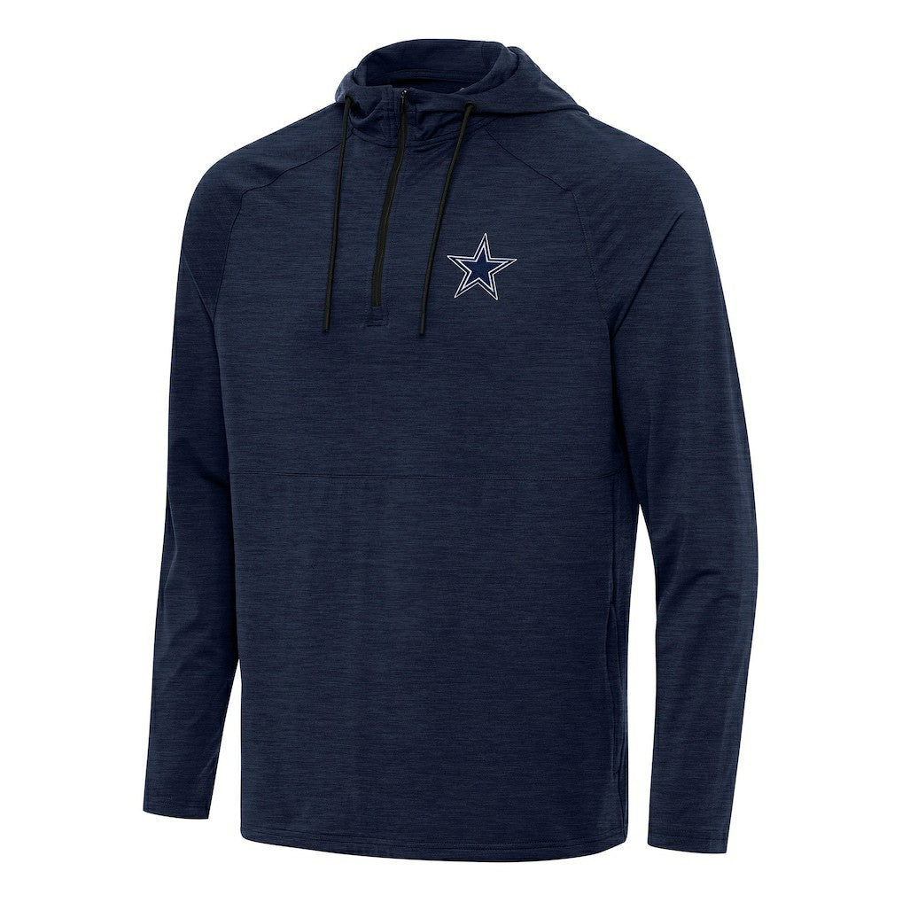 Dallas Cowboys Antigua Spikes Quarter-Zip Pullover Hoodie Heather Navy | NFL
