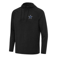 Dallas Cowboys Antigua Spikes Quarter-Zip Pullover Hoodie Heather Black | NFL