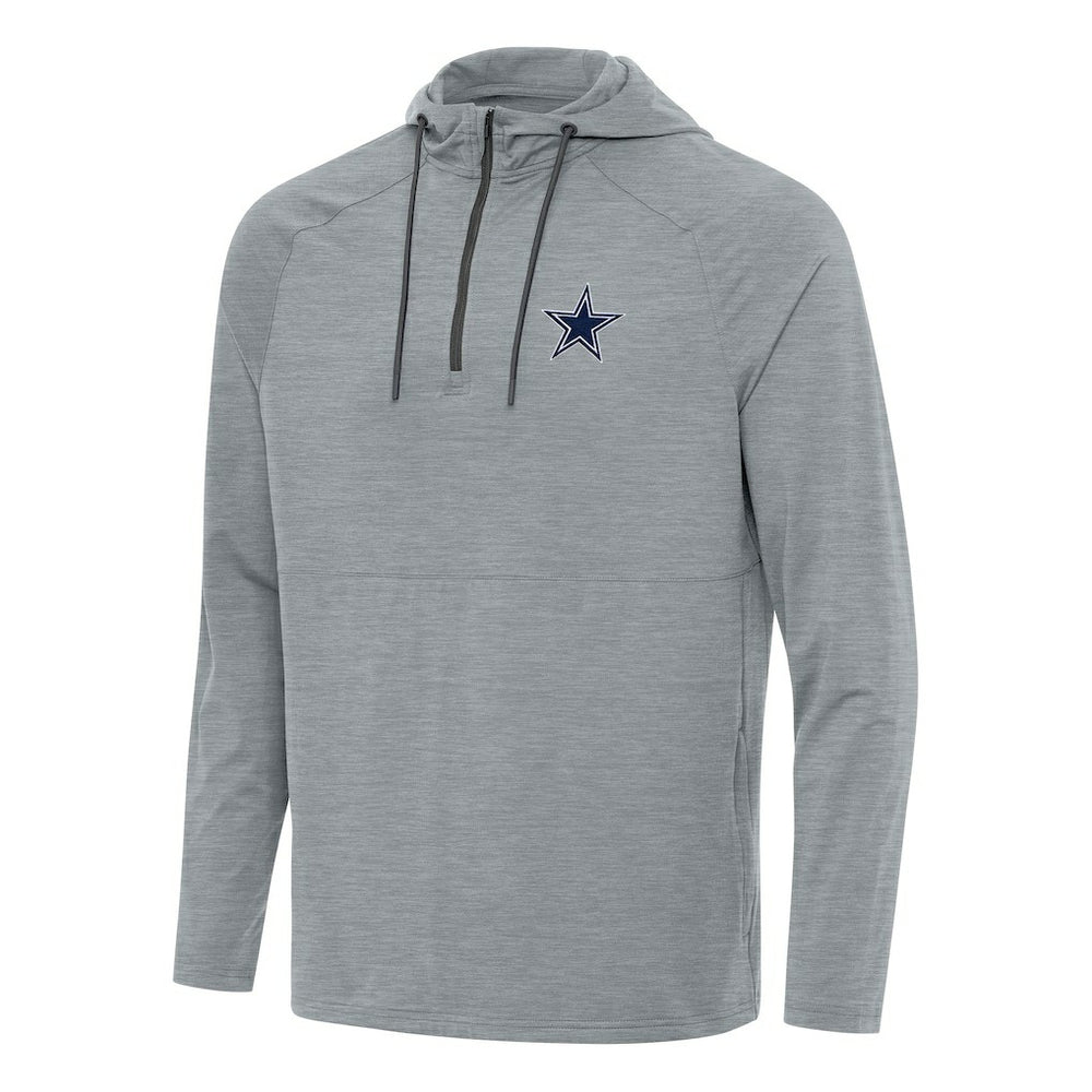 Dallas Cowboys Antigua Spikes Quarter-Zip Pullover Hoodie Heather Gray | NFL