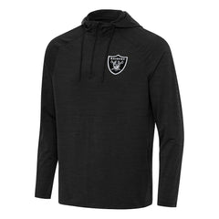 Las Vegas Raiders Antigua Spikes Quarter-Zip Pullover Hoodie Heather Black | NFL