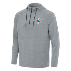 Miami Dolphins Antigua Spikes Quarter-Zip Pullover Hoodie Heather Gray | NFL